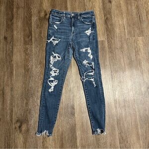American Eagle Outfitters Ripped Blue Skinny Jeans